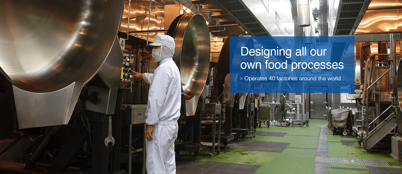 Designing all our own food processes : Operates 39 factories* around the world * As of October 31, 2015